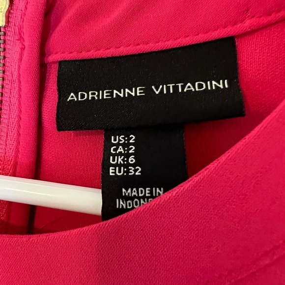 2/$30 Adrienne Vittadini - Fuchsia Short Sleeve Shift Mini Dress - Picture 8 of 8